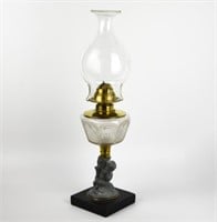Patriotic Oil Lamp with Flags & Shield Design