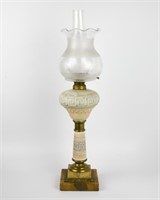 Milk Glass Composite Oil Lamp