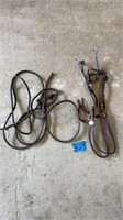Horse tack- bridle and 2 leather leads
Leather