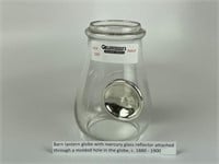 Barn Lantern Globe w/ Mercury Glass Reflector