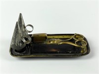 Brass Candle Snuffer w/ Toleware Tray