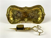 Brass Candle Snuffer with Tray