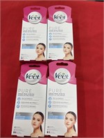 4 boxes Veet cold wax strips Face 40 per box
