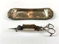 Silver Plated Candle Snuffer and Tray