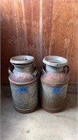 Antique Solar 10 gallon milk cans