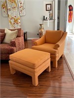 Modern Club Style Chair & Ottoman