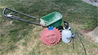 Seeder , clay sun decorations and yard sprayer