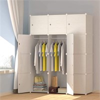 *JOISCOPE Wood Pattern Portable Wardrobe Closet