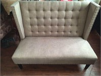 UPHOLSTERED BENCH W/NAIL HEAD TRIM