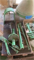 JD tractor/machinery  parts, hitches, pins and a