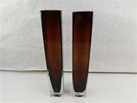 Brown Glass Vases (2)