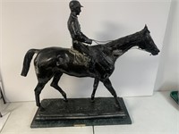 Large 3' Signed Bronze Horse & Jockey, Bonheur