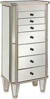 *Powell Jewelry Armoire Wood, Silver Mirrored