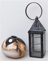 Candle Lantern & "The Kiss" Horse Painted Gourd
