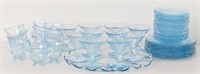 (49)pcs Blue Glass Dishes