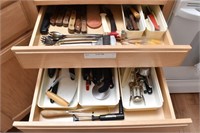Contents of 2 Drawers - Knives, Utensils & More