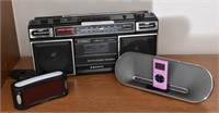 Philips Speaker w/iPod, Sanyo Boombox &