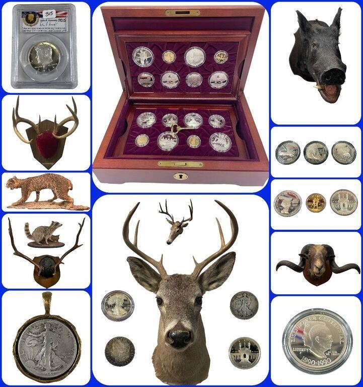 COINS, TAXIDERMY & JEWELRY