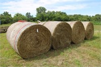 (8) 2022 First Crop Grass Round Bales