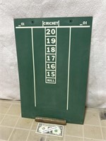 Vintage Masonite Dart board Cricket score board