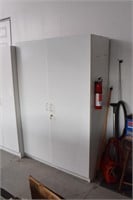 White Storage Cabinet w/Doors & Key