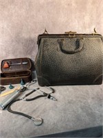 Antique doctors bag and more
• 18" x 10" x 13"H