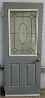 Exterior Door with Decorative Window Measures 32"
