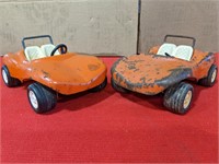 Two vintage Tonka Volkswagen Dune Buggys 
•