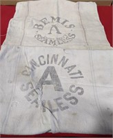 Vintage feed sacks 
• 18"-19"W x 40"L