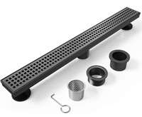 WEBANG 28 Inch Shower Linear Black Drain