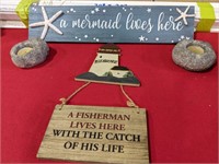 "a mermaid lives here" cottage decor and more