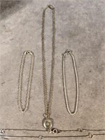 Sterling silver jewellery, two bracelets, one