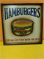 Hamburger sign 14" square