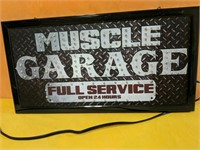 Muscle garage sign  19" x 10", lights up