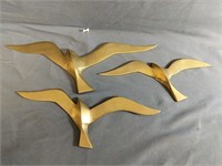 Three Brass Bird Wall Hangings measure from 10-