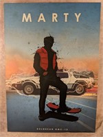 Marty Delorean DMC - 12 tin/magnetic poster 
•