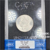 1883-CC Morgan Silver Dollar -MS64 GSA /w Cert