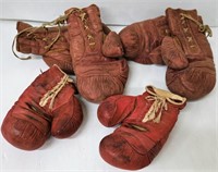 3 Pairs Vintage Boxing Gloves
