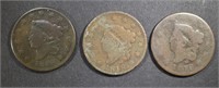 (3) 1818 LARGE CENTS  1 GOOD, 2 VG