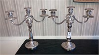 Pair Sterling reinforced candelabras hallmarked