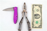 Schrade Multi-Tool Knife w Playboy Pocket Knife