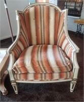 MCM striped upholstered side chair