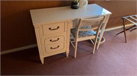 Wooden MCM desk with chair