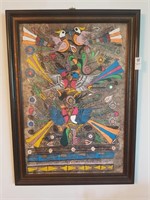 Unique colorful bird framed art