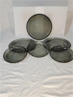 Vintage Smoked Glass Plates