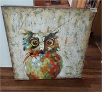 Owl very large canvas wall art