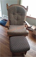 Large mission style rocking chair and stool