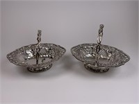 London Silver Pierced Work Baskets