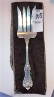 Sterling silver lion hallmarked meat fork shell