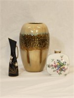 Tall Ceramic Urn & Two Vases